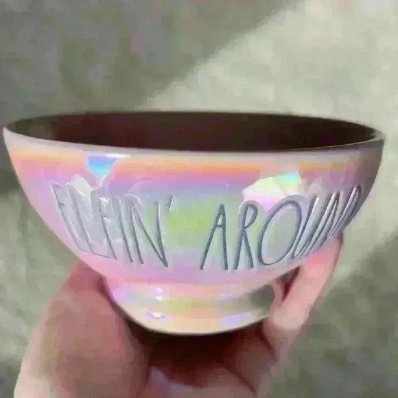 NEW SET OF (4) Rae Dunn - PINK Iridescent - Elfin’ Around - Adorable Bowl Set - Picture 3 of 5
